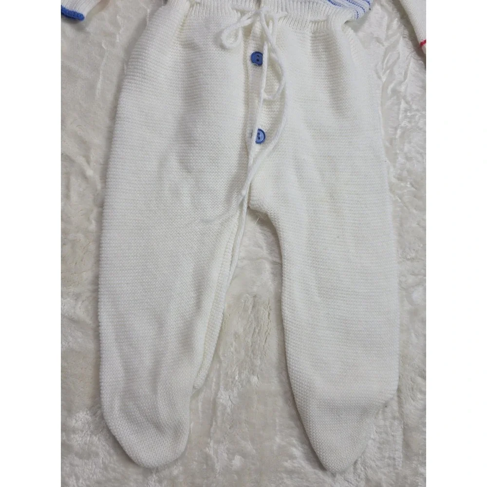 Vintage 70s 80s Childwise JOG Knit Baby Romper Footed 0-12M Japan Unisex
